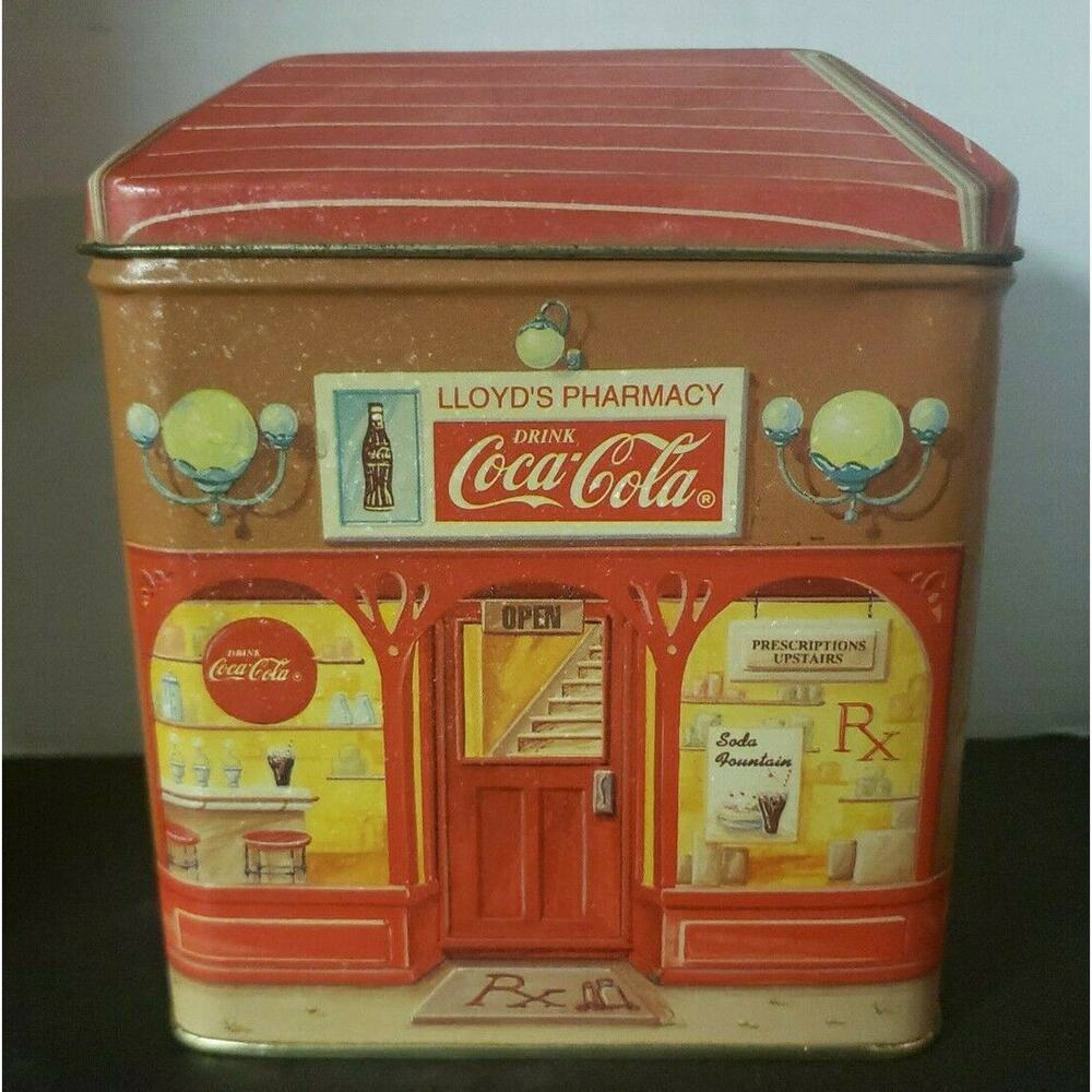 Vintage 1992 Coca Cola Bristol ware Collectible Tin Lloyd's‎ Pharmacy U128